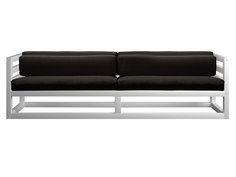 Прямой диван Диван Магнус сосна Белая эмаль, Черный, вельвет АндерСон
