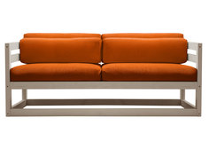 Прямой диван Магнус Мини сосна Дуб беленый, Оранжевый, вельвет АндерСон