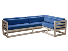 Угловой диван Магнус Угловой сосна Дуб беленый, Синий, вельвет, Правый АндерСон