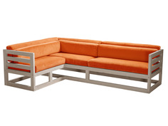 Угловой диван Магнус Угловой сосна Дуб беленый, Оранжевый, вельвет, Левый АндерСон