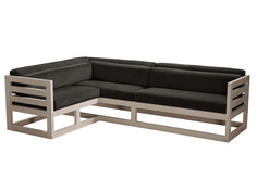 Угловой диван Магнус Угловой сосна Дуб беленый, Черный, вельвет, Левый АндерСон