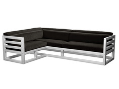 Угловой диван Магнус Угловой сосна Белая эмаль, Черный, вельвет, Левый АндерСон