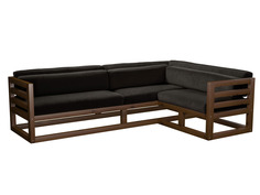 Угловой диван Магнус Угловой сосна Орех, Черный, вельвет, Правый АндерСон