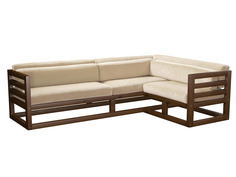 Угловой диван Магнус Угловой сосна Орех, Белый, вельвет, Правый АндерСон