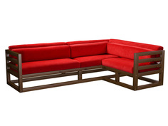 Угловой диван Магнус Угловой сосна Орех, Красный, вельвет, Правый АндерСон