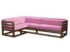 Угловой диван Магнус Угловой сосна Орех, Розовый, вельвет, Левый АндерСон