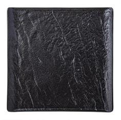 Тарелка Wilmax England SlateStone квадратная черная 17 см