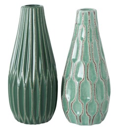 Ваза керамическая декоративная Boltze Lenja 24 х 10 см зеленая в ассортименте