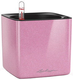 Кашпо Lechuza Cube Glossy с автополивом 14 x 14 x 14 см розовый