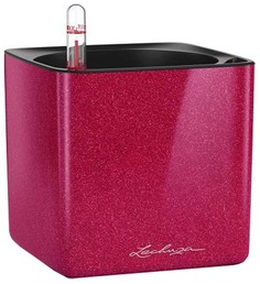 Кашпо Lechuza Cube Glossy с автополивом 14 x 14 см вишневый