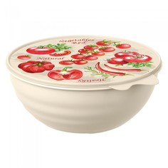 Миска с крышкой с декором 2,8 л No Brand