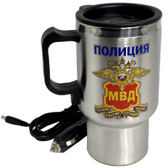 Металлическая термокружка "МВД" в машину No Brand