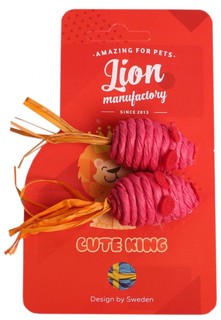 Игрушка для кошек Lion Эко Мышка джут, розовый, 7,6 см