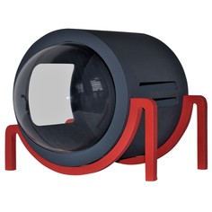 Домик для кошек PetsApartments капсула, напольный, темно-серый с красным, L, 60х48х39,4 см