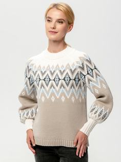 Джемпер женский Scandica Zigzag бежевый 46 RU