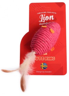 Дразнилка, развивающая игрушка для кошек Lion Эко Мышка текстиль, коричневый, 7 см