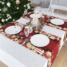 Скатерть Сирень Рождественские встречи 140x40 см