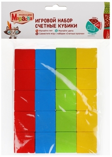 Счетные кубики Mapacha 20 шт, 4 цвета, 1 кубик 2,5 см. 76830