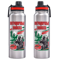 Термос «Пограничные войска» 1 литр No Brand