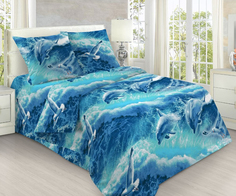 Пододеяльник Mercury Home «Дельфины» 1.5 СП 143x215 Бязь