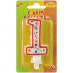Свеча праздничная Цифра Один в ассортименте No Brand