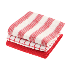 Полотенце Homelines textiles 40 x 60 см вафельное красное 3 шт No Brand