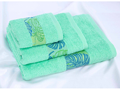 Полотенце махровое Clever ГК 70*130 +/- 2см Монстера 03-084 изумрудный