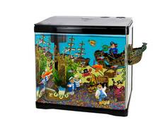 Аквариум PRIME детский, полный комплект с оборудованием и декорациями, черный, 33л P.R.I.M.E.