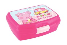 Бутербродница на клипсе Свинка Пеппа розовая 16х14х5см Коралл