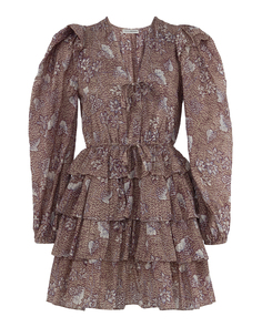 Платье женское ULLA JOHNSON PS220132 коричневое 4 INT