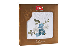 Подарочное полотенце TAC махровое 50*70, с вышивкой, 500 г/м2 PANSY, белое