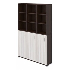 Стеллаж Мэрдэс Домино ПУ-40-6 134х30х213,1 см, белый/коричневый Merdes