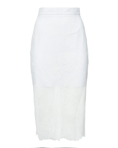Юбка женская KATЯ DOBRЯKOVA SS17605whiteleaves белая S КАТЯ ДОБРЯКОВА