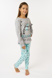 Пижама детская Brums, цв. бирюзовый; серый р.116