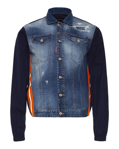 Джинсовая куртка мужская DSquared2 S74AM1127 синяя 48 IT