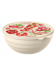 Миска с крышкой с декором 1,7 л No Brand