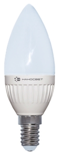Лампа светодиодная E14 6,5W 2700K свеча матовая LC-CD-6,5/E14/827 L200 Наносвет