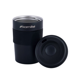 Термокружка 360ml из нержавеющей стали с TPR вставкой Kamille