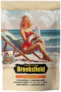 Влажный корм для кошек Brooksfield STERILIZED/LIGHT, лосось, 22шт, 85г