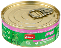 Влажный корм для кошек Четвероногий Гурман, курица, печень, 24шт, 100г
