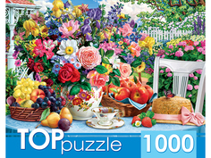 Пазлы Toppuzzle. Летний натюрморт и шляпа , 1000 элементов