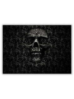 Магнит на холодильник DRABS большой - A4, Black Skull череп