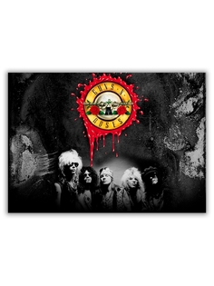 Магнит на холодильник DRABS малый - A5, Guns n Roses эмблема