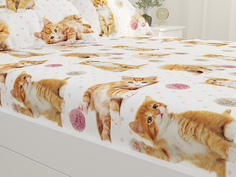 Простынь на резинке Сказка "Котята" 90х200 см