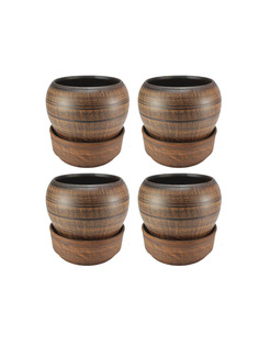69KАШ018.4.П01 Горшок для цветов Молоченный 4шт 0,85л Солнечногорская керамика