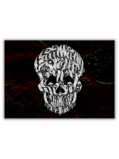 Магнит на холодильник DRABS малый - A5, Lettering Skull