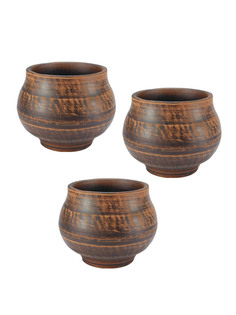 69КАШ034.3 Кашпо Молоченный 3шт 0,3л Солнечногорская керамика