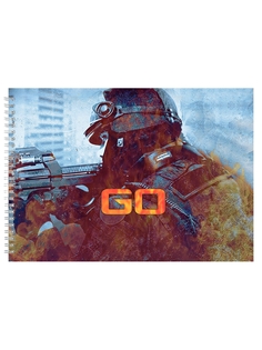 Альбом для рисования DRABS CS GO, снайпер в шлеме с винтовкой