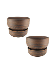 69КАШ043.2.П01 Горшок для цветов Молоченный 2шт 0,9л Солнечногорская керамика