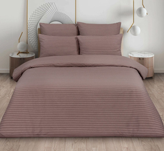 Простыня Mercury Home Страйп моккачино Евро/Евро макси 220x240 Поплин